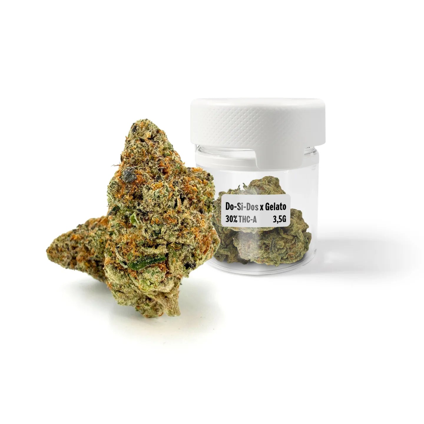 ROLLZ Do-Si-Dos x Gelato THCA flower 30% THC-A in 3.5g product jar