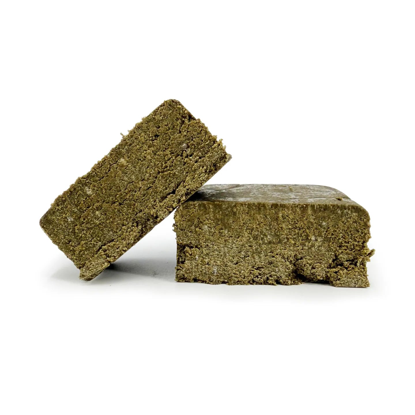 Close-up detail of MOROCCAN DRY solventless dry sift hash, hand-pressed 60% THCA