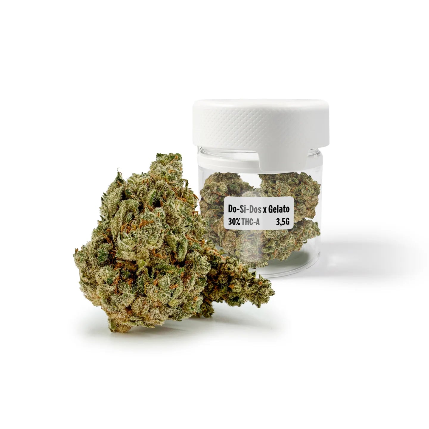 ROLLZ Do-Si-Dos x Gelato THCA flower 30% THC-A in 3.5g product jar