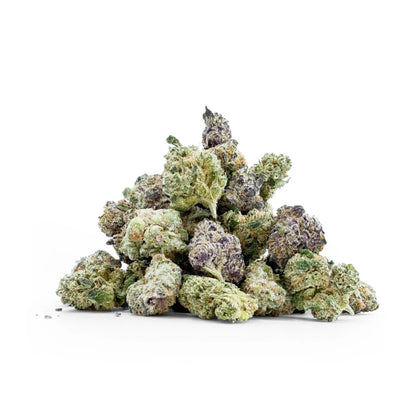 Premium Small Buds Mix – colourful mix of small, frosty buds with green and purple tones against a white background